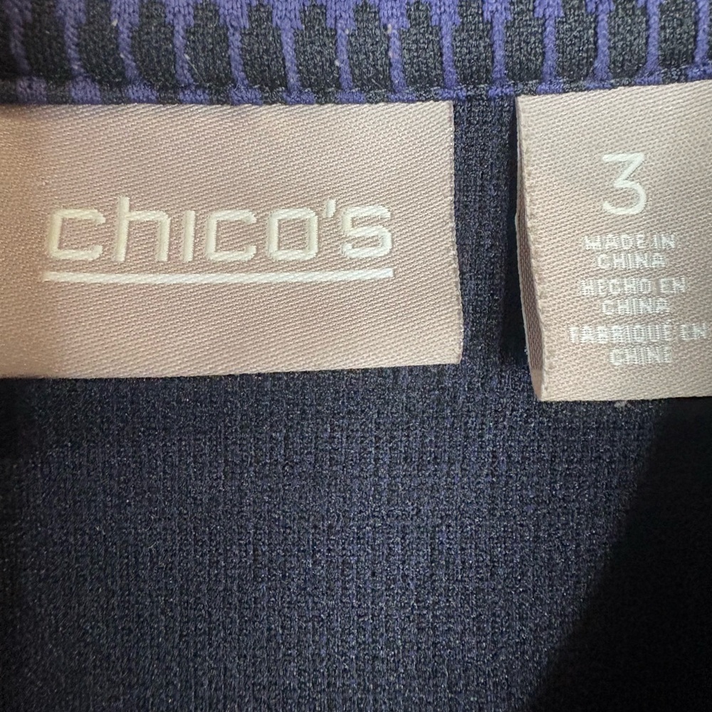 Chico's Zip Up Jacket Purple and Black size 3 / women’s XL - Picture 3 of 3
